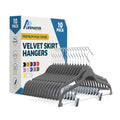 Velvet Skirt Hangers – Gray, Adjustable Clips