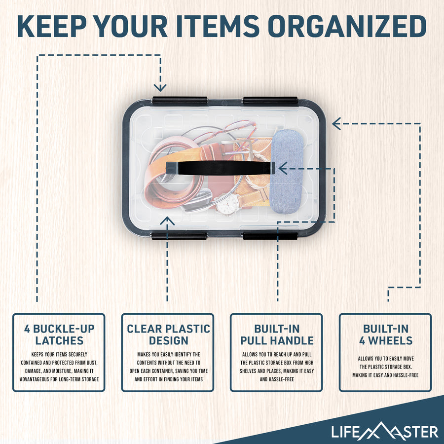 LifeMaster 6-Pack Stackable Storage Bins – Life Master