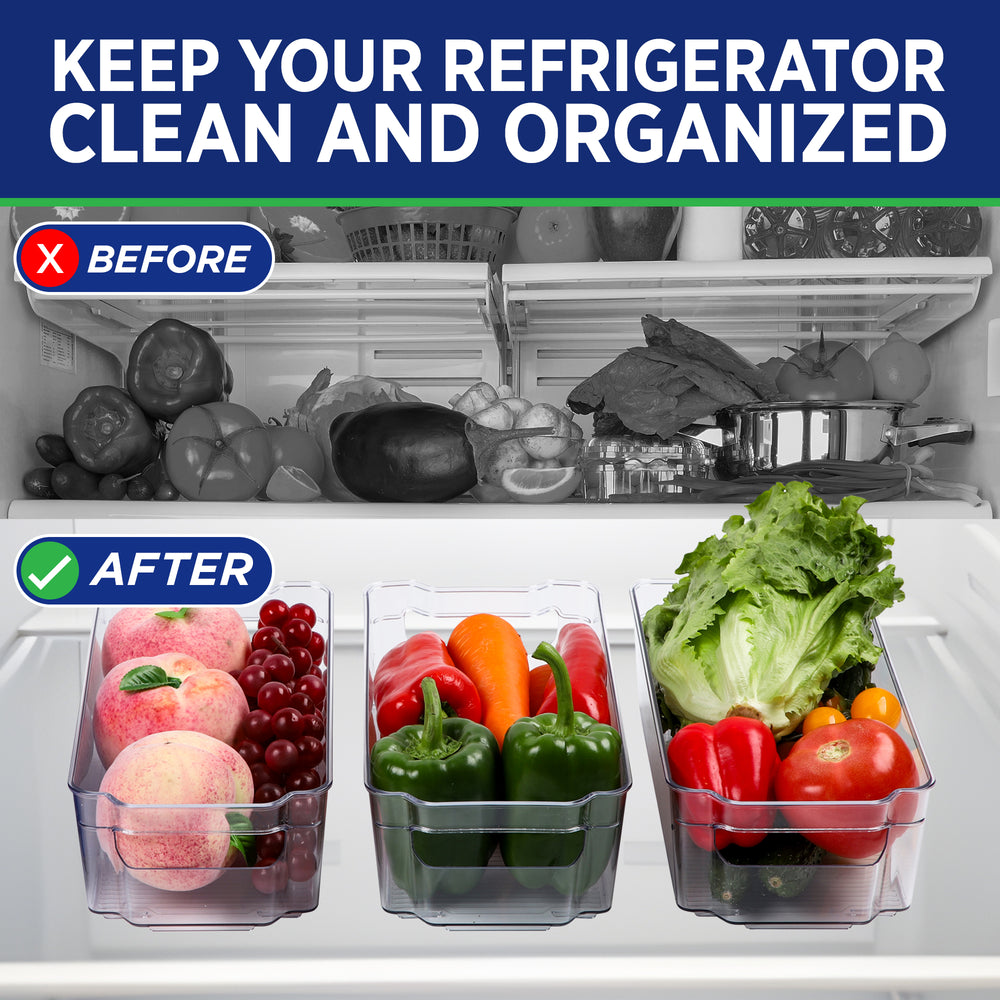 LifeMaster Stackable Clear Fridge Bins – Life Master