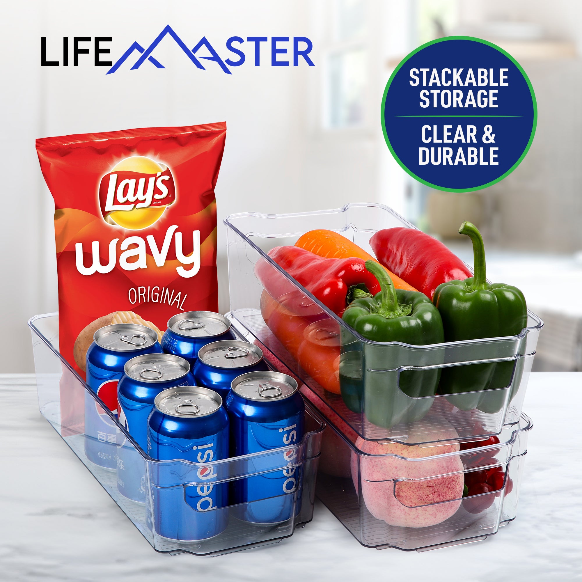 LifeMaster Stackable Clear Fridge Bins – Life Master