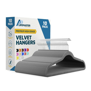 Velvet Clothes Hangers – with 360 Degree Swivel Hook and Non-Slip Shoulder Notch, Holds Up to 10 lbs, Heavy Duty Hanger Set, for Organizing Suit, Dress, Coat, and Clothes