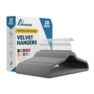 Velvet Clothes Hangers – with 360 Degree Swivel Hook and Non-Slip Shoulder Notch, Holds Up to 10 lbs, Heavy Duty Hanger Set, for Organizing Suit, Dress, Coat, and Clothes