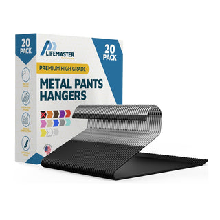 LifeMaster Steel Non-Slip Pants Hangers - Black