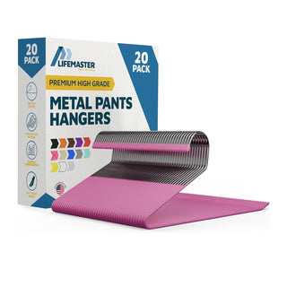 Pink Metal Non-Slip Pants Hangers