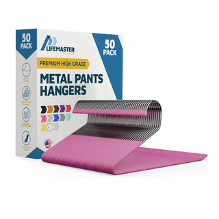 Pink Metal Non-Slip Pants Hangers