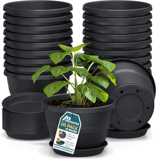 10-Inch Whiskey Barrel Planters Outdoor - Durable Plastic Plant Pots for Indoor & Outdoor Use with Drainage & Saucer, Lightweight Rustic Barrel Planters for Flowers, Herbs & Small Plants