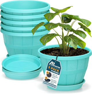10 inch plant pot indoor 10-Inch Whiskey Barrel Planters Outdoor