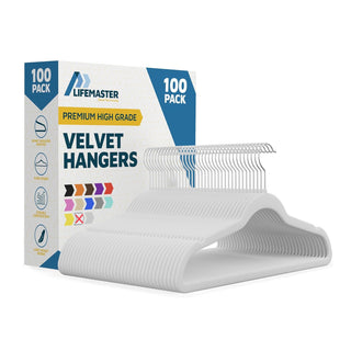 Velvet Clothes Hangers – with 360 Degree Swivel Hook and Non-Slip Shoulder Notch, Holds Up to 10 lbs, Heavy Duty Hanger Set, for Organizing Suit, Dress, Coat, and Clothes