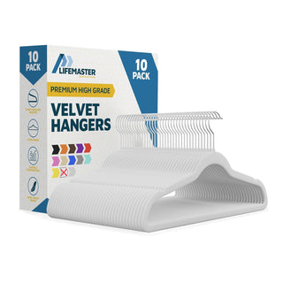 Velvet Clothes Hangers – with 360 Degree Swivel Hook and Non-Slip Shoulder Notch, Holds Up to 10 lbs, Heavy Duty Hanger Set, for Organizing Suit, Dress, Coat, and Clothes