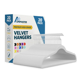Velvet Clothes Hangers – with 360 Degree Swivel Hook and Non-Slip Shoulder Notch, Holds Up to 10 lbs, Heavy Duty Hanger Set, for Organizing Suit, Dress, Coat, and Clothes