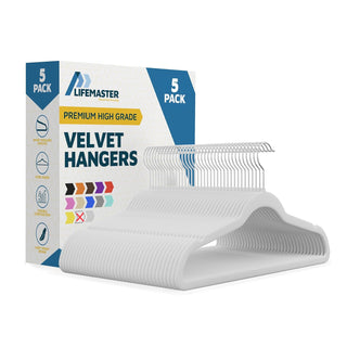 Velvet Clothes Hangers – with 360 Degree Swivel Hook and Non-Slip Shoulder Notch, Holds Up to 10 lbs, Heavy Duty Hanger Set, for Organizing Suit, Dress, Coat, and Clothes