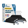 Velvet Skirt Hangers – Black, Adjustable Clips