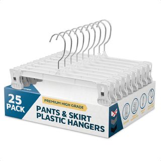 Lifemaster 25 Pack Pants Hangers with Clips, Heavy-Duty Clothes Hangers