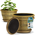 Whiskey Barrel Planters – 10-Inch, Gold