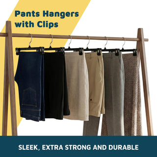 Lifemaster 50 Pack Pants Hangers with Clips, Heavy-Duty Clothes Hangers
