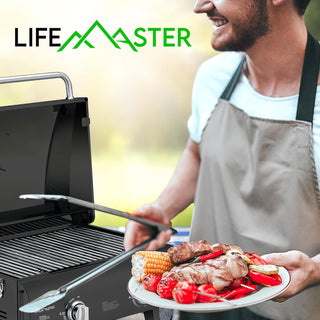 Portable Stainless Steel Propane Gas Grill – 2-burner Tabletop BBQ with Foldable Legs, Easy-Clean Design & Wind-Resistant Lid – Ideal for Camping & Outdoor Cooking – Black